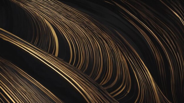 Photo black abstract striped motion background with golden lines seamless looping video animation 4k 4096x