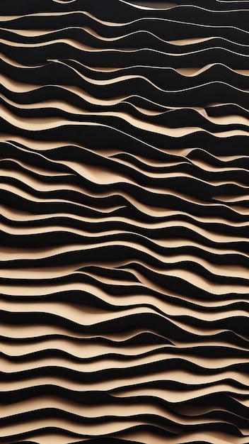 Черная абстрактная стена волновая архитектура абстрактный фон 3d рендеринг черный фон для настоящего времени