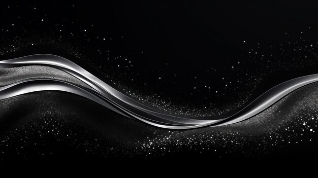 Photo black abstract wave background