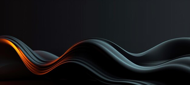 Photo black abstract wave futuristic digital background ai