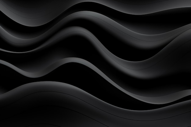 Black abstract wavy background