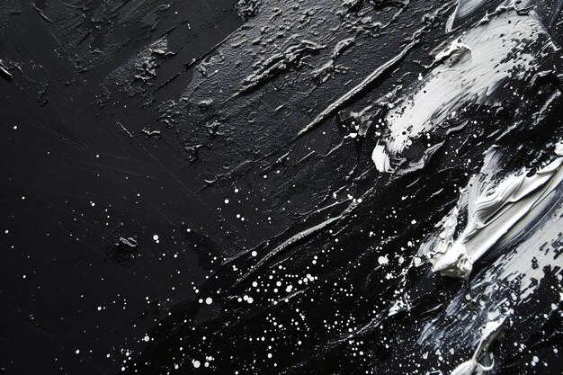 Black acrylic paint on a black background closeup abstract background