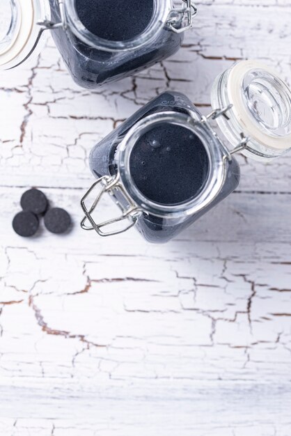 Black activated charcoal detox yogurt