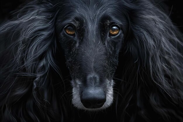 Black Afghan Hound Dog