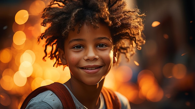 Black african american young boy