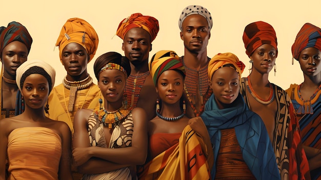 Фото Семья чернокожих африканцев развлекается