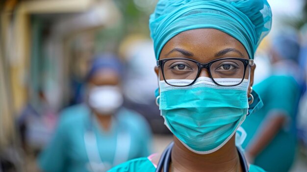 アフリカの黒人女性 献身的な医療専門家 医療のヒーロー