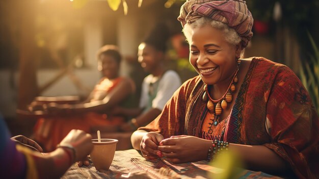 A black American grandmother engages with her granddaughterGenerative Ai