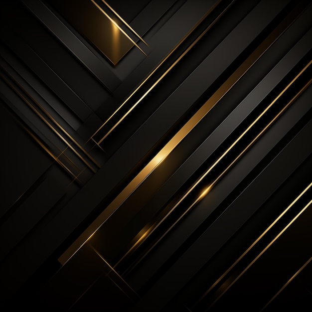 Black and Gold Abstract benadrukt de abstracte aard van de gouden rechte lijnen en punten