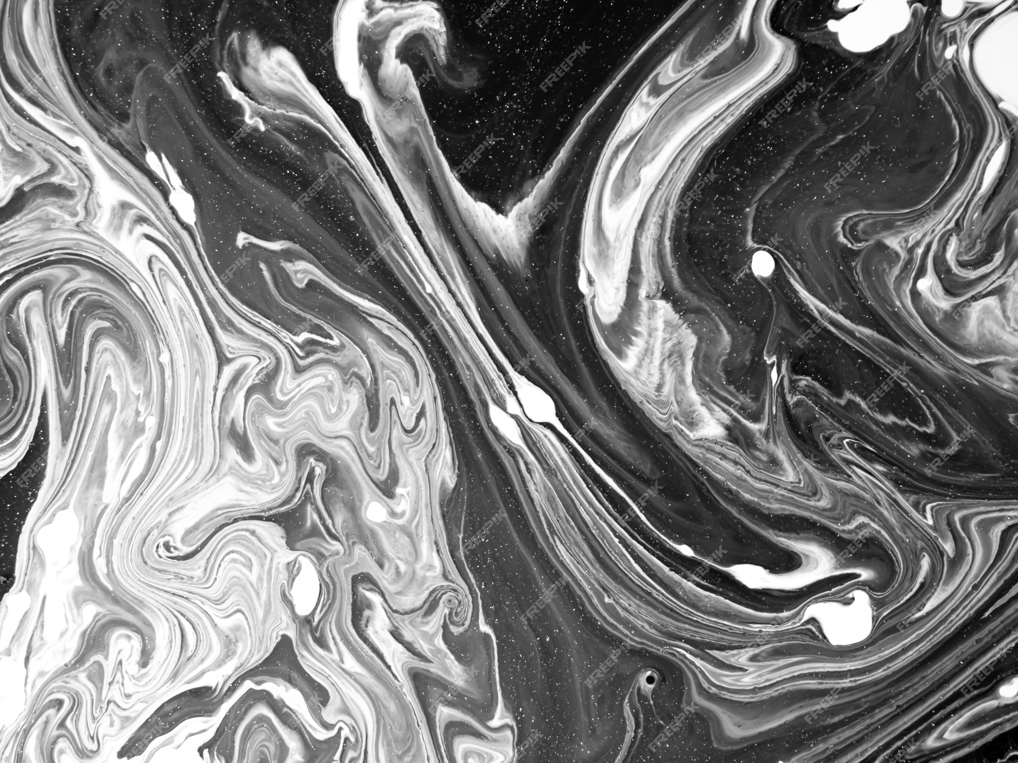 Premium Photo  Black and white acrylic paint texture with abstract organic  shapes