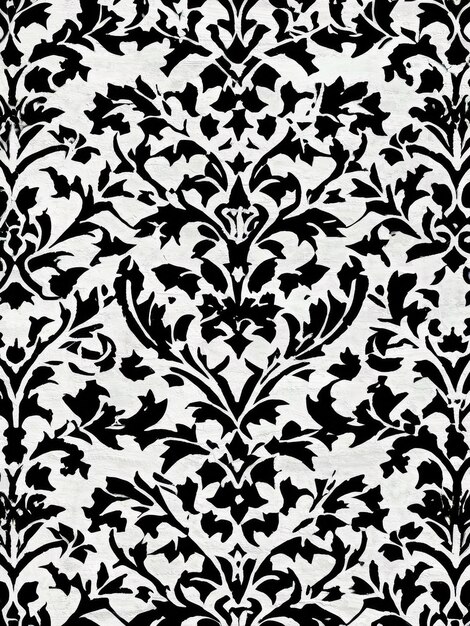 Фото Черно-белая линогравюра в стиле модерн, репродукция чернил, фоновый узор