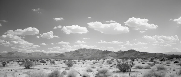 Фото Черно-белая пустынная сцена