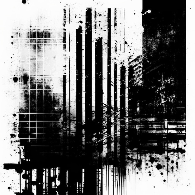 Фото Черно-белый гранж, тревожная текстура, абстрактная поверхность, пыль и грубая грязная стена.