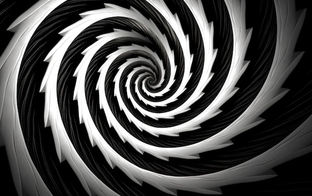 Фото Черно-белый спиральный фон иллюстрация ai generativexa
