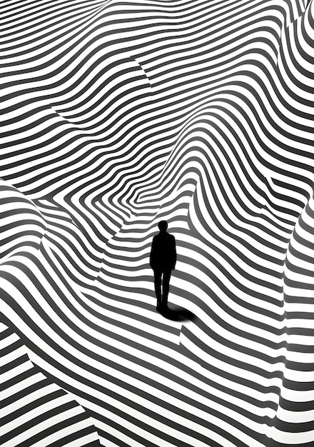 Фото Черно-белая спиральная гипнотическая форма вихря гипнотический фон психоделический гипнозный вихрь
