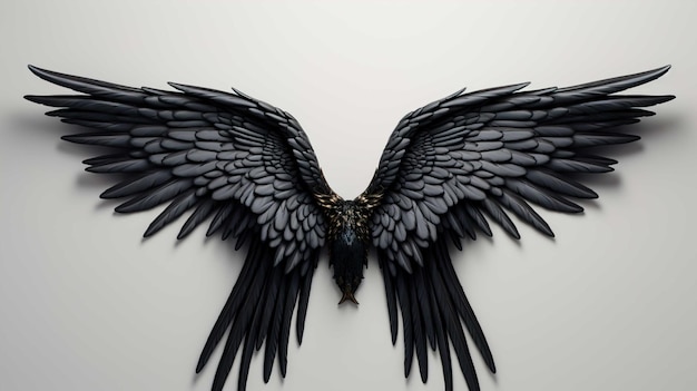 Photo black angle wings generate ai