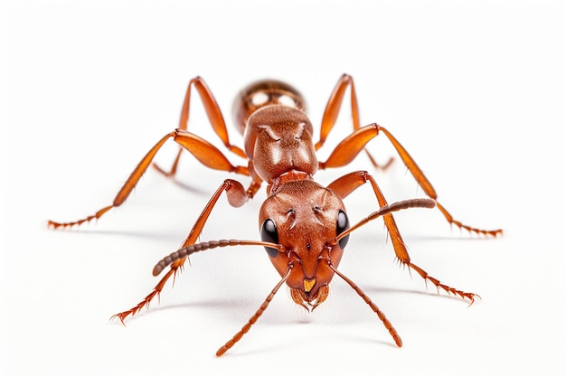 Black ant isolated on white background