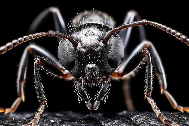 Black ant isolated on white background