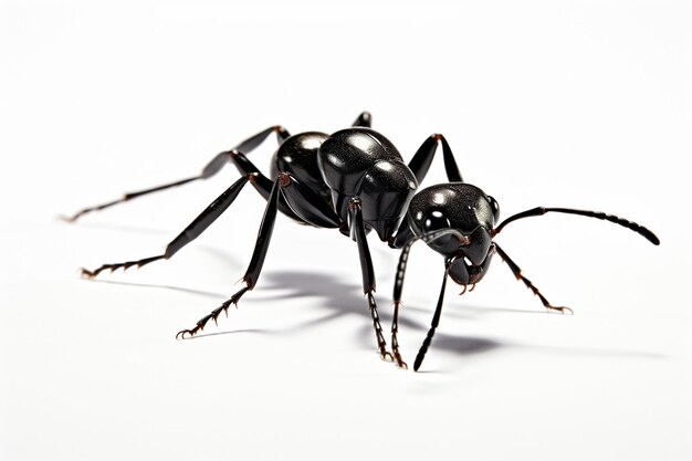 Black ant isolated on white background