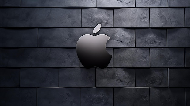 Black Apple Logo on Brushed Aluminium Backgroundquot