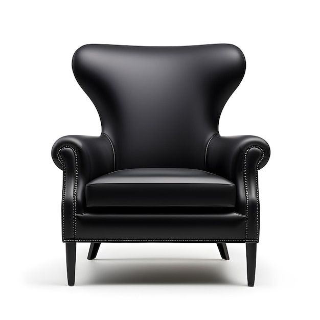 Black Armchair Isolated on White Background