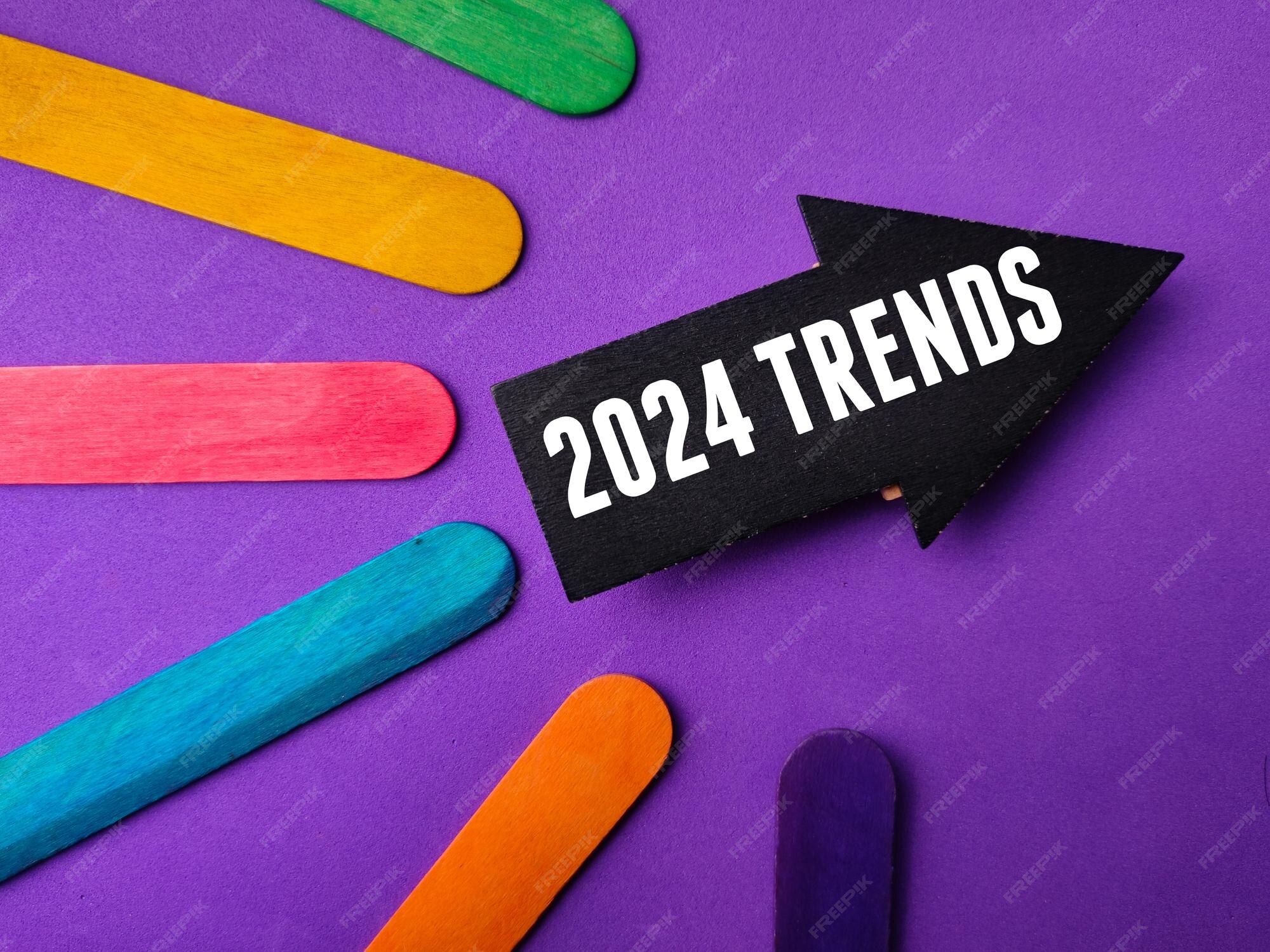 Premium Photo Black arrow with the word 2024 trends