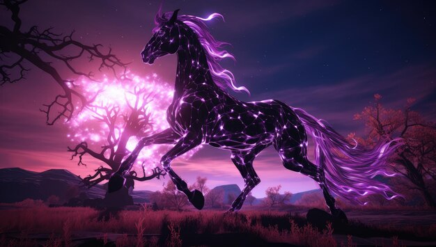 Premium Photo | Black Art Depicting the Night of the Nightmare Horse