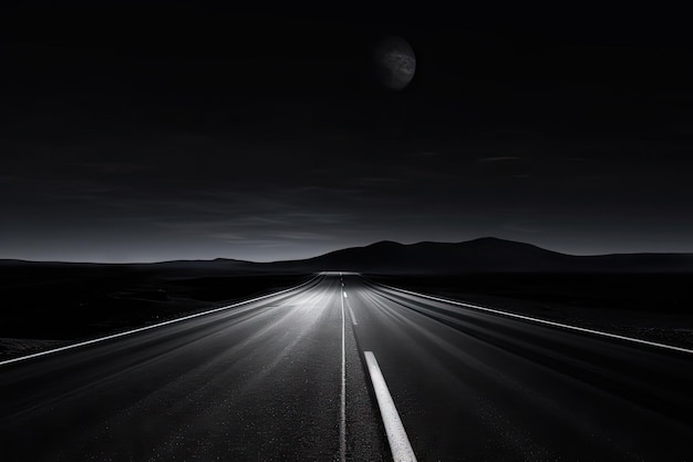 Black Asphalt Road And White Dividing Lines