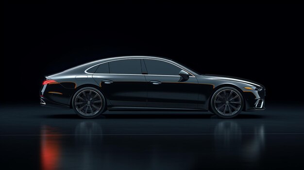 A black audi s6 is shown in a black background.