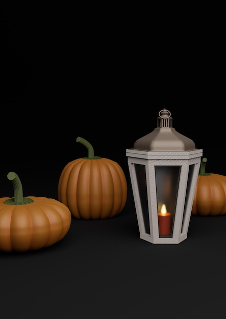 Black autumn fall Halloween product display background pumpkins lantern candle photography