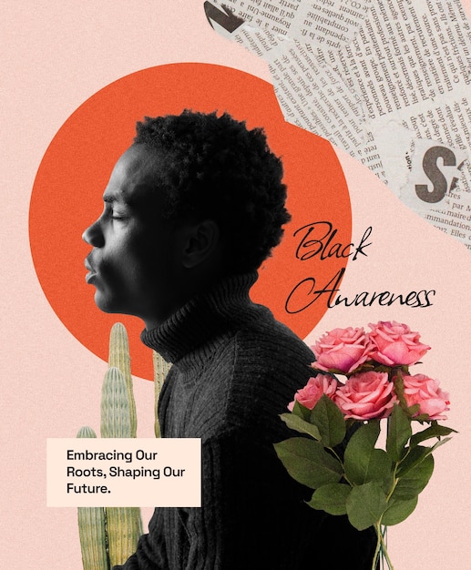ブラック・アワイナシビリティ・デー (Black Awareness Day) を祝うコラージュ