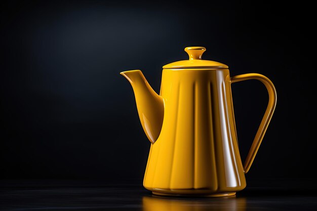 Black backdrop with yellow coffee maker