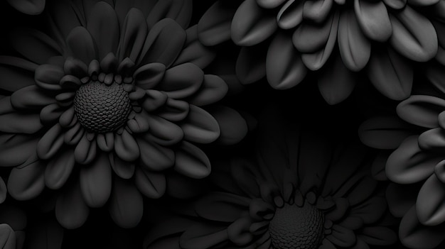 Free Vector | Black background with flowers decoration