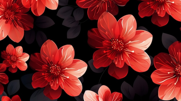 Photo over a black background modern flowers