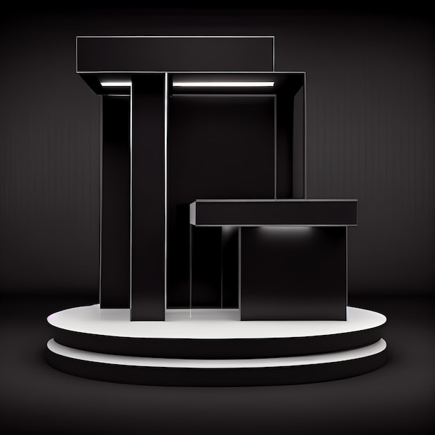 Black Background Podium for Display Products