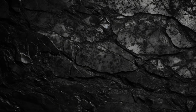 Black Background Stone Wall Grunge Background Generative Ai