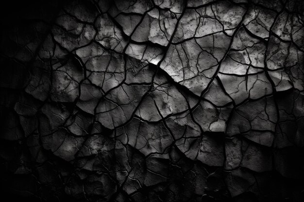 Black Background Stone Wall Grunge Background Generative Ai