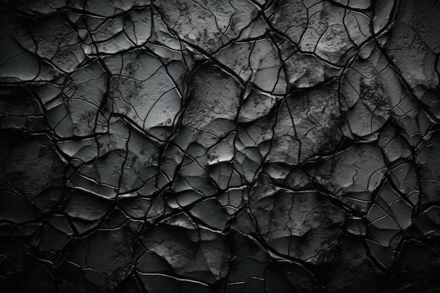 Black Background Stone Wall Grunge Background Generative Ai