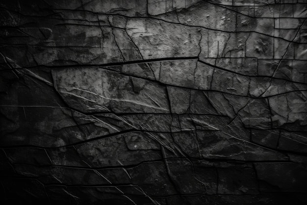 Black Background Stone Wall Grunge Background Generative Ai