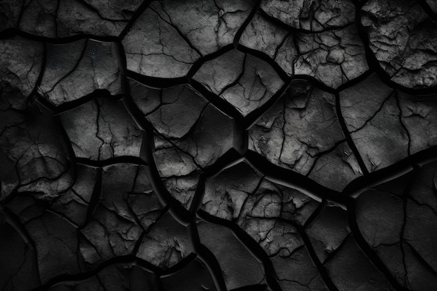 Black Background Stone Wall Grunge Background Generative Ai