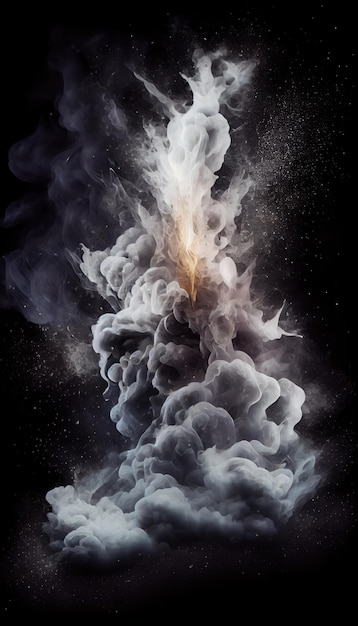 A black background textured with orange smoke and particles