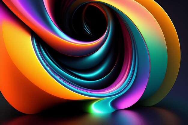 Black background with 3d curve design wallpaper background