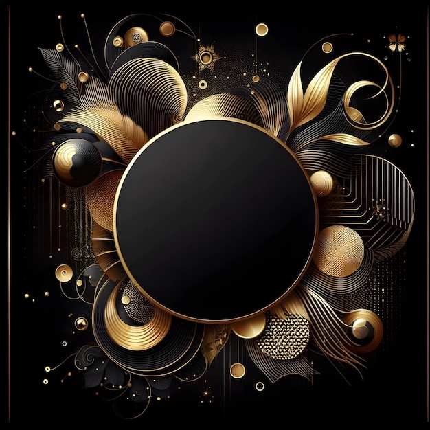 black background with abstract golden elements