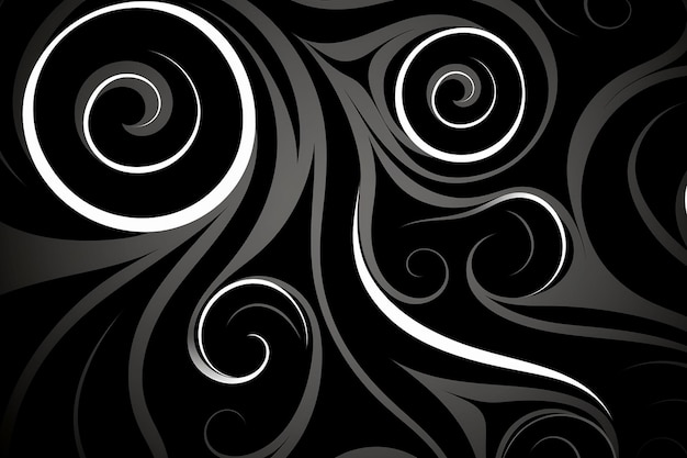 Black Background with Abstract Swirls