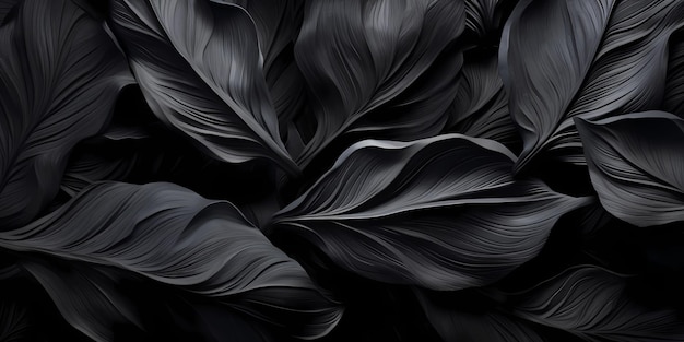 Photo a black background with black leaves
