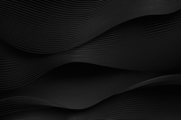 Photo a black background with a black and white pattern of lines