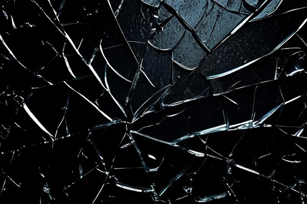 Black background with broken glass texture