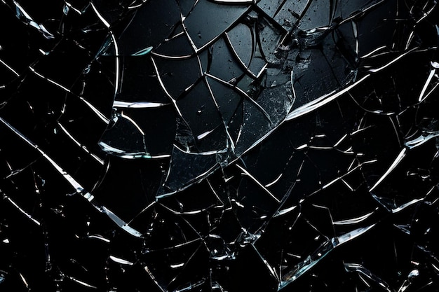 Black background with broken glass texture