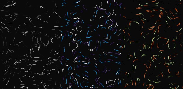 A black background with colorful dots