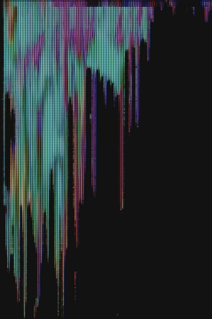 Photo a black background with a colorful pattern of different colors and lines.